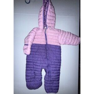 Columbia Hooded Insulated Colorblock Snowsuit Zip Pink/Purple 12-18M